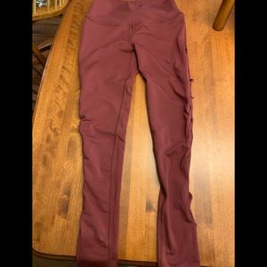 Alo lace up leggings burgundy M